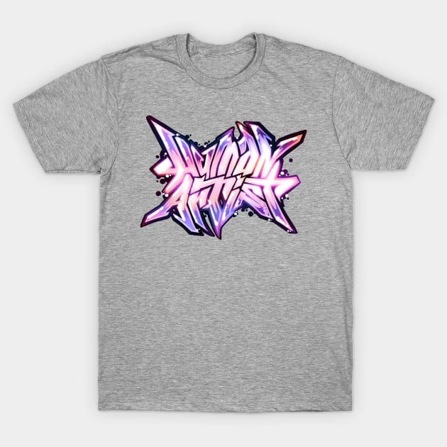 Human Artist - Street Art Style Purple T-Shirt by CreativeOpus